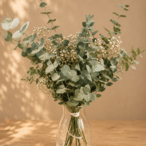 Ramo de paniculata  blanca y Eucalipto (preservado)