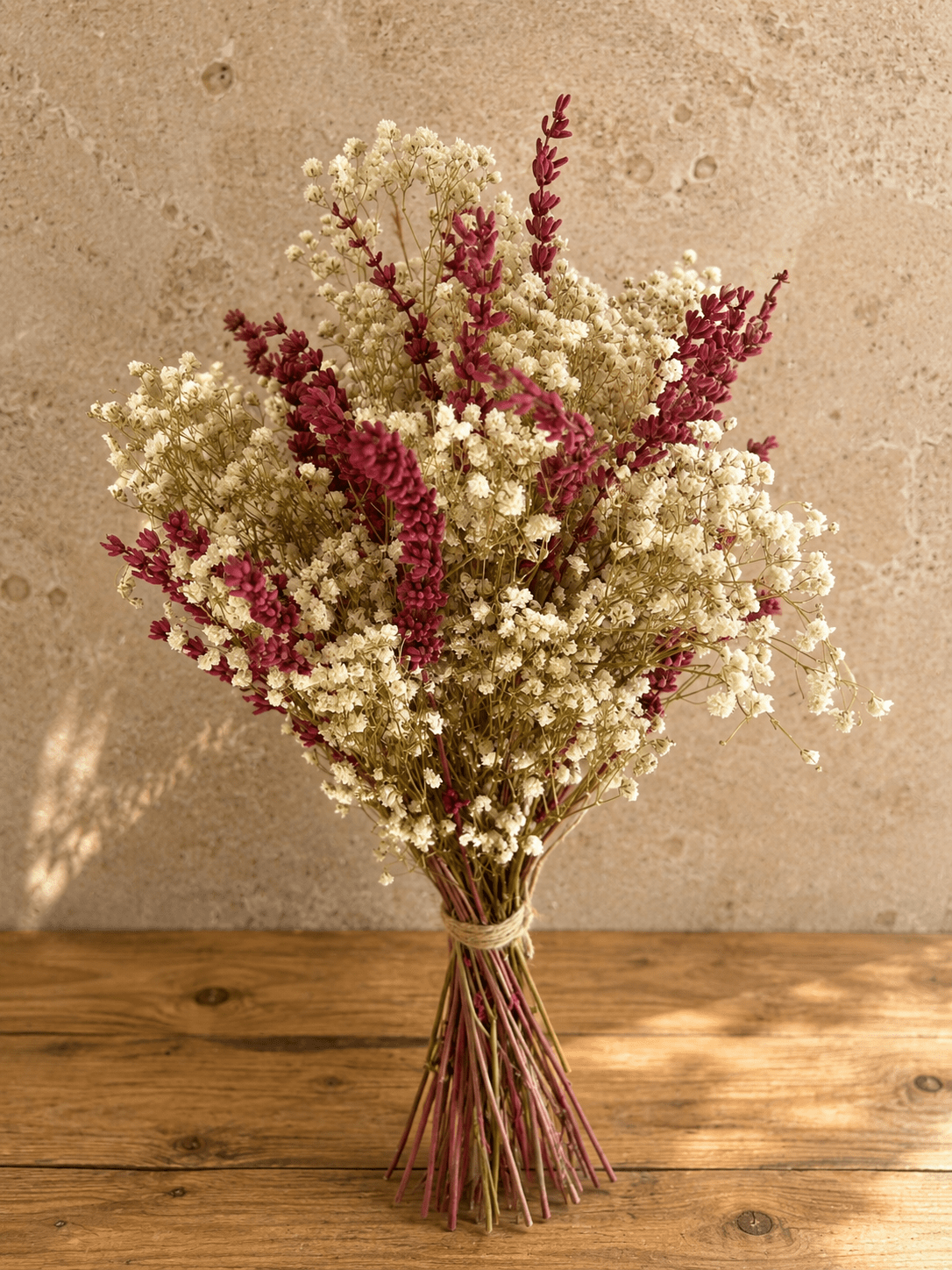 Ramo de paniculata y lavanda preservado