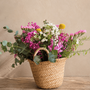 Flores para el Día de la Madre - Capazo flores NATURALES (Secan bien)