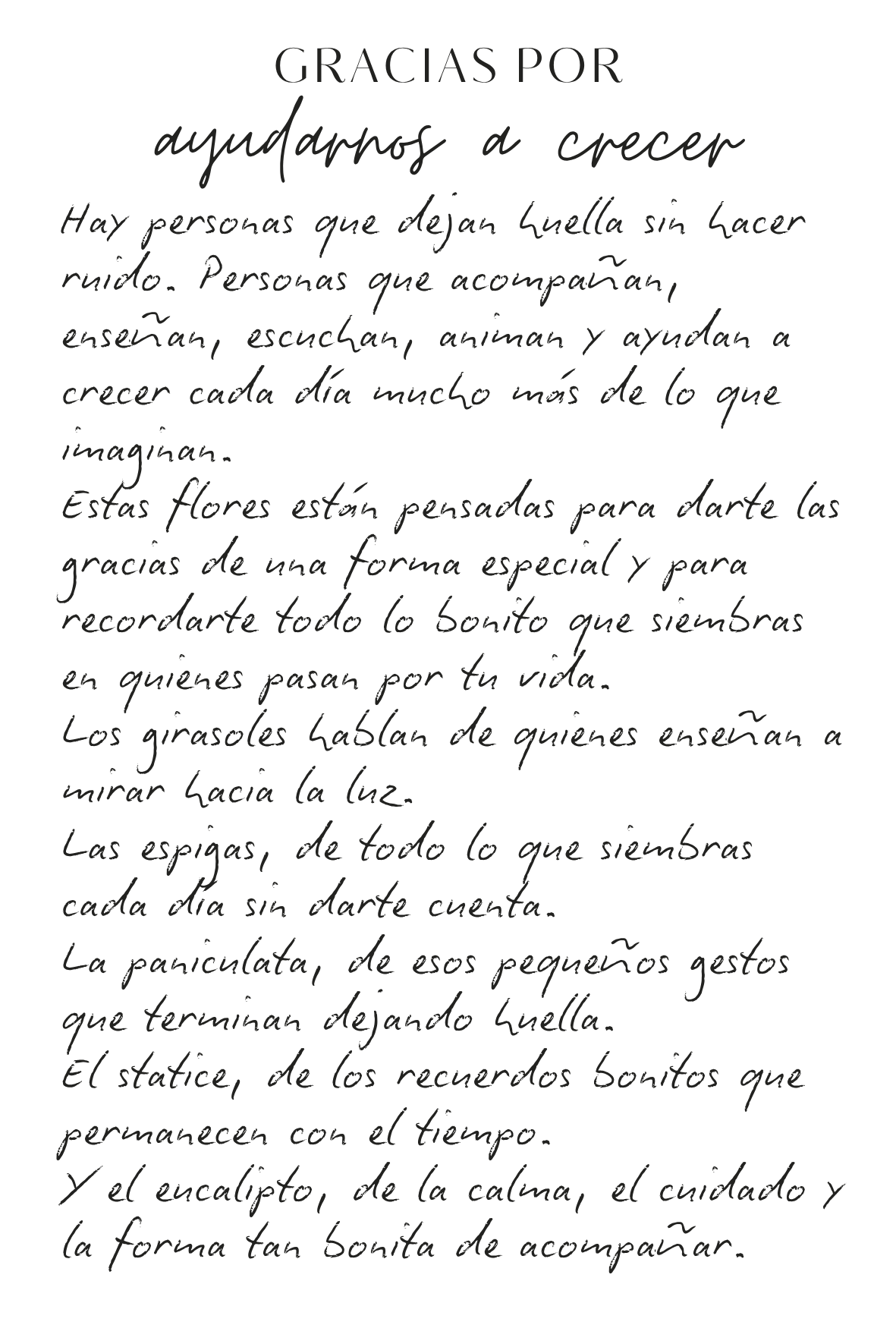 dedicatoria regalo profe