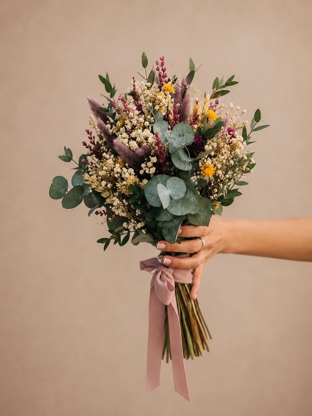 Ramo flores preservadas de novia